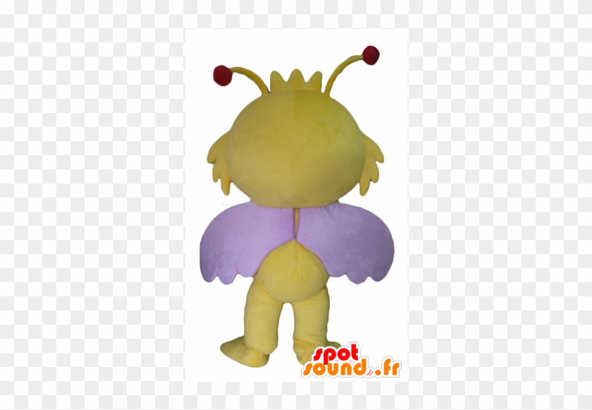 Mascote Borboleta, Amarelo E Insectos Roxo - Cartoon #1139762