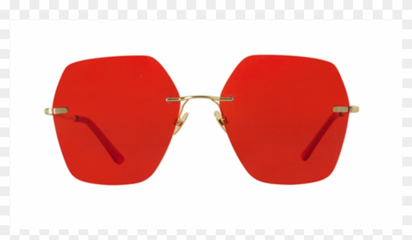 Spektre Lovestory Gold / Ruby Red Ls01cft - Round Red Sunglasses #1139811
