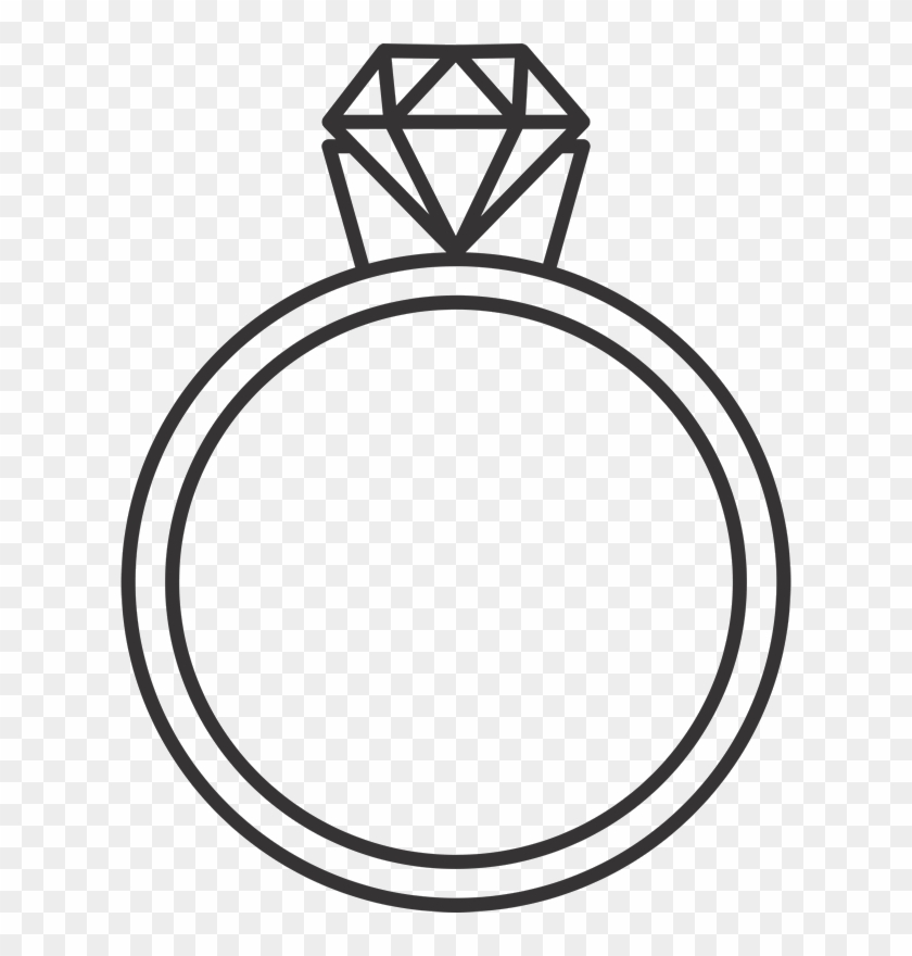 Diamond Ring Side View Rubber Stamp - Rubber Stamp #1139874