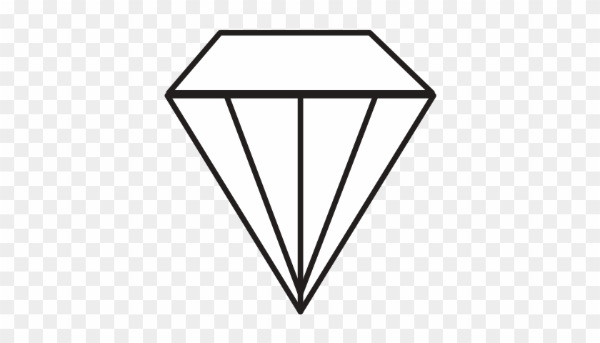 Diamond Gem Isolated Icon - Black And White Diamond #1139885