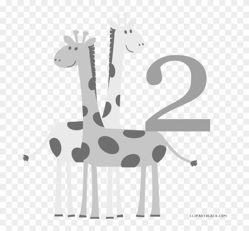 Baby Animals Animal Free Black White Clipart Images - Giraffe Drawing For Kids #1139897