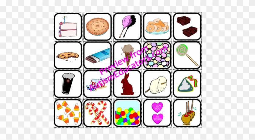 "sweet Snacks" Picture Cards For Autism - Candy Cane Clip Art #1140041