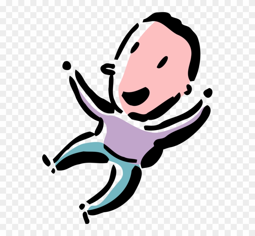 Vector Illustration Of Delighted Man Clicks Up Heels - Vector Illustration Of Delighted Man Clicks Up Heels #1140153