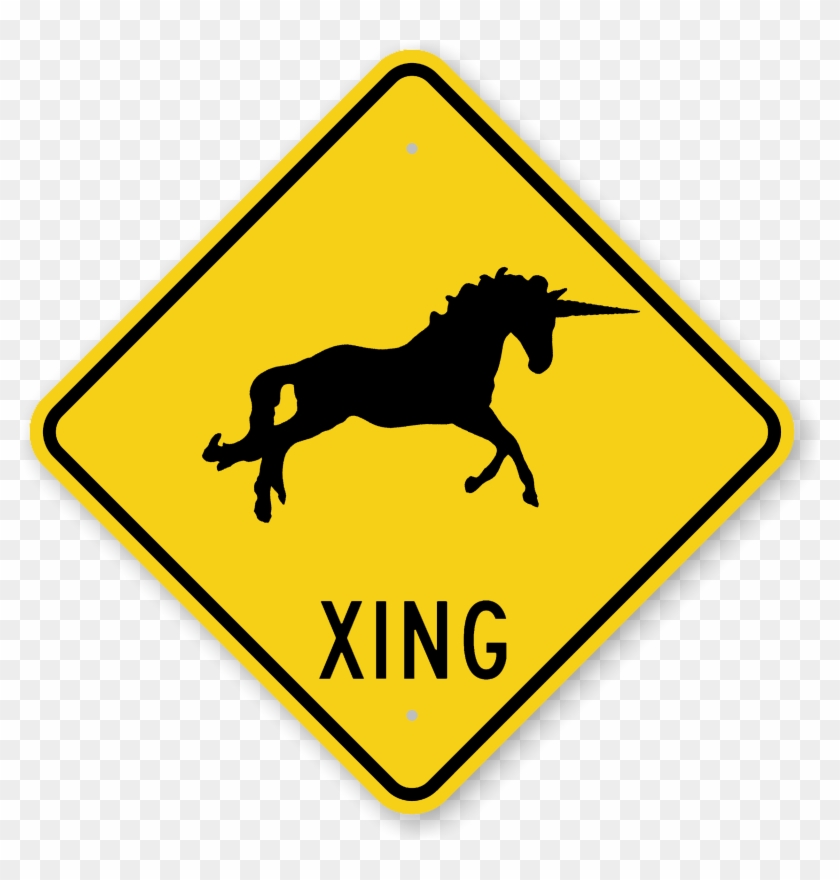 Xing Unicorn Crossing Funny Sign Png Hd Hq - Australia Sticker #1140356