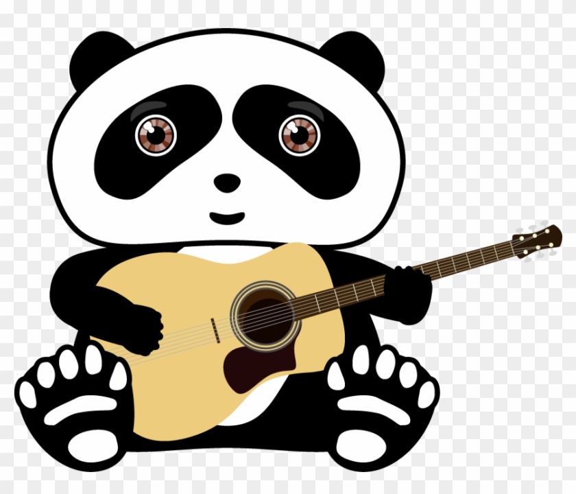 Giant Panda T-shirt Red Panda Guitar - Cute Panda Design #1140439