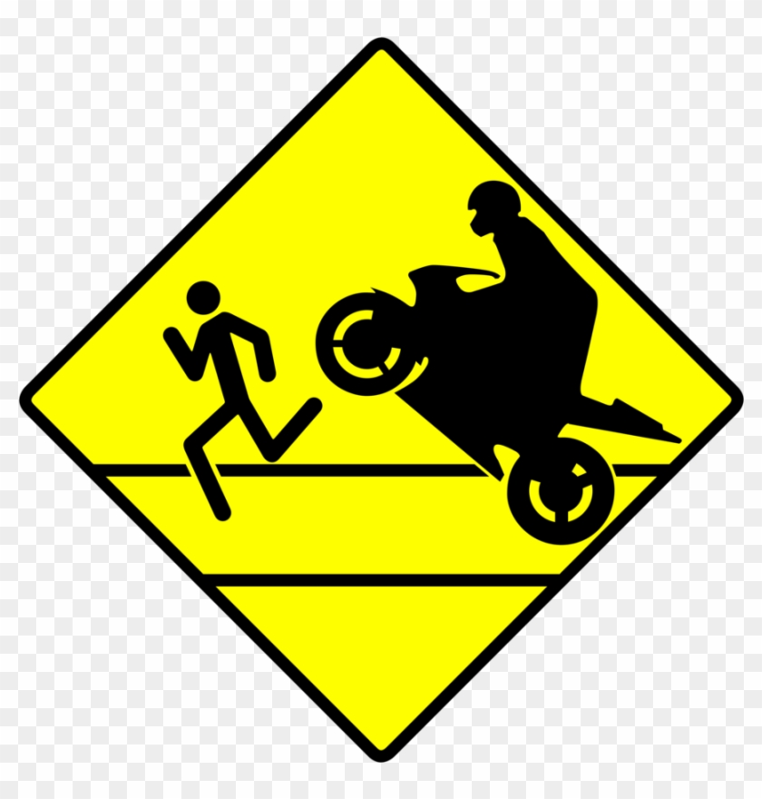 Motorcycle Road Kill By Xquatrox Motorcycle Road Kill - Irish School Road Sign #1140468