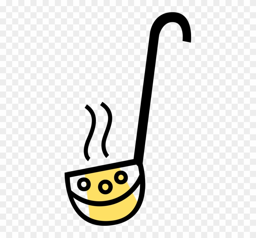 Vector Illustration Of Kitchen Kitchenware Soup Ladle - Clip Art #1140667