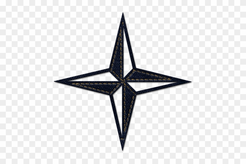 4 Point Nautical Star Clipart - 3d 4 Point Star #1140822