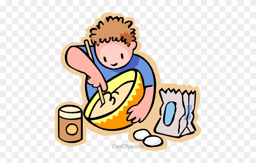 Little Boy Missing Flour In A Bowl Royalty Free Vector - Make Clipart #1141012