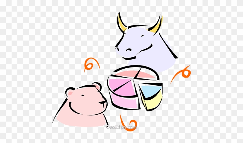 Bull And Bear Market Royalty Free Vector Clip Art Illustration - Profile Picture Unicorn #1141064