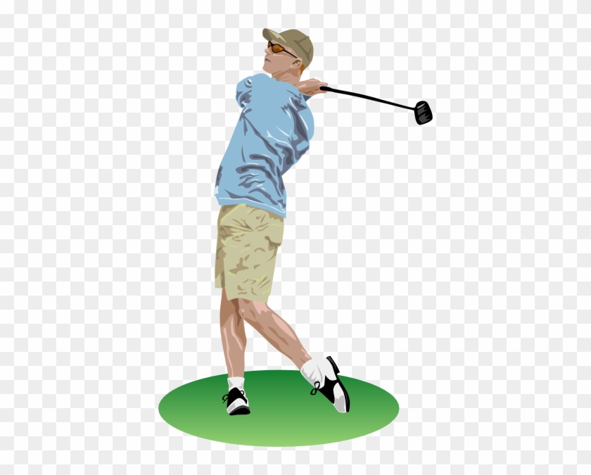 Golf Driver Swing Clip Art Free Vector - Man Golfing Clipart #1141275