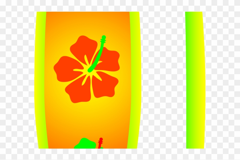 Surf Board Clipart - Cartoon Hawaiian Flowers #1141413