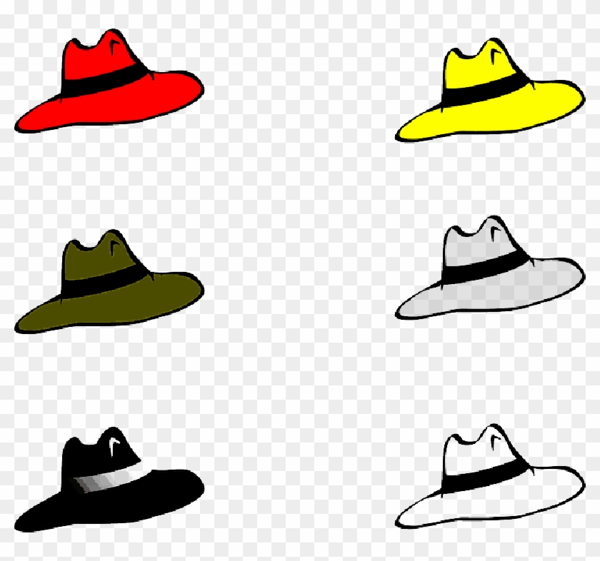 Red, Black, Blue, Yellow, Hat, Men, Six, Hats, Slothing - Hat Clipart #1142115