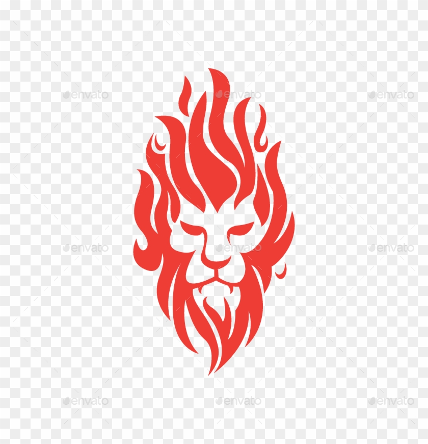Lion Logo Graphic Design Fire - Lion Fire Graphic #1142475