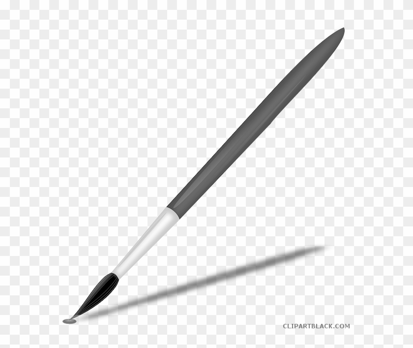 Paintbrush Tools Free Black White Clipart Images Clipartblack - Transparent Paintbrush #1142733