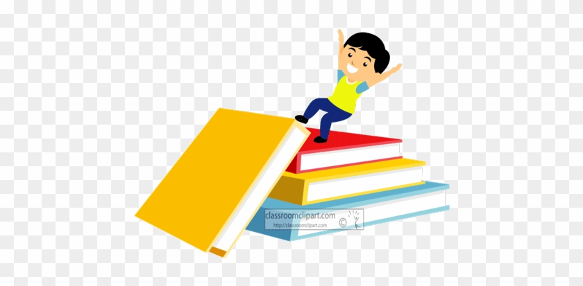 Animated Clipart Student Sliding Down Stack Books 05c - Animated Clipart Student Sliding Down Stack Books 05c #1142748