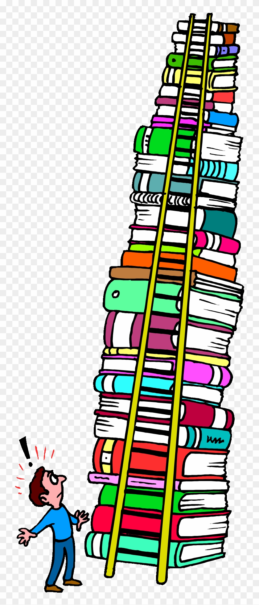 Bobook Clipart Tall Stack - Tall Stack Of Books Clipart #1142753