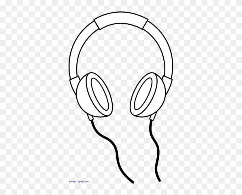 Headphone Clipart Coloring Page - Earphone Clipart Black And White #1142779
