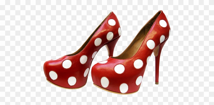 Red Polka Dot Heels Png Clipart - High Heels Png Transparent #1142795