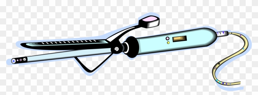 Vector Illustration Of Electric Hair Iron Or Curling - Vector Illustration Of Electric Hair Iron Or Curling #1142800