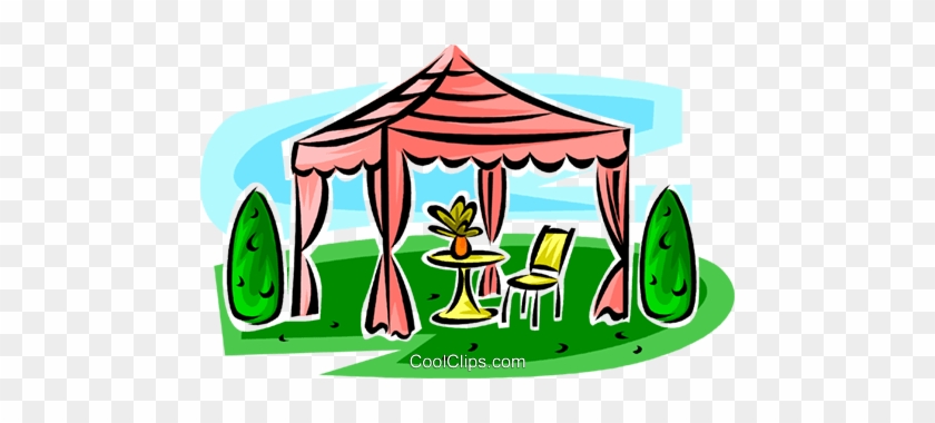 Gazebo Royalty Free Vector Clip Art Illustration - Sun Shade Canopy Clipart #1142853