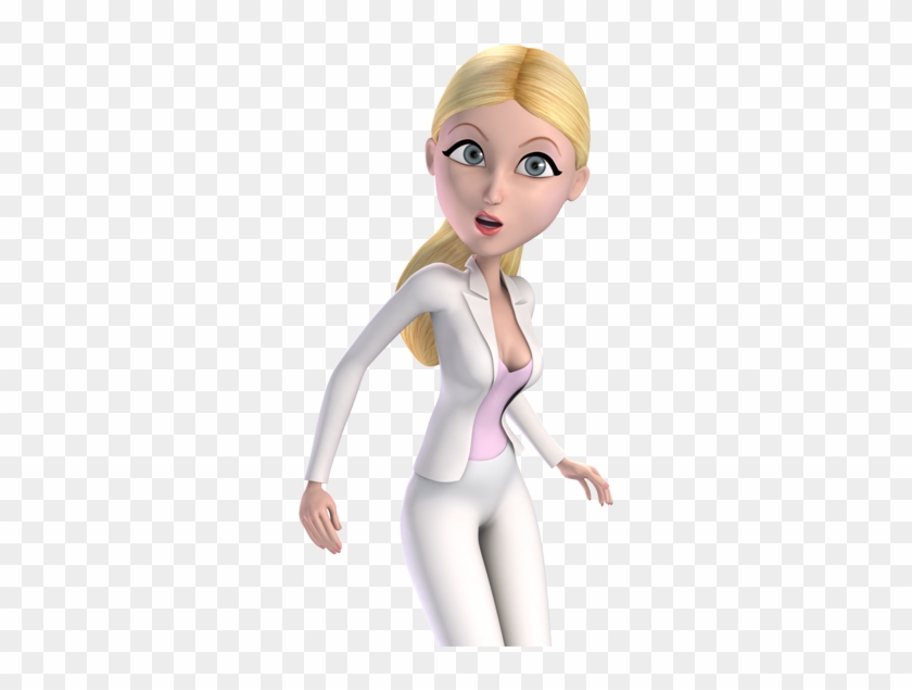 Blond Surprised Cartoon Business Woman Whats Going - 3d Cartoon Models Png #1142924