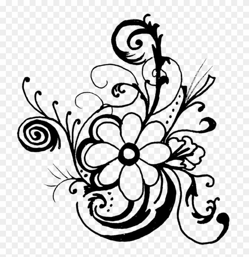 Pin Wedding Flower Clipart - Flower Art Black And White #1143057