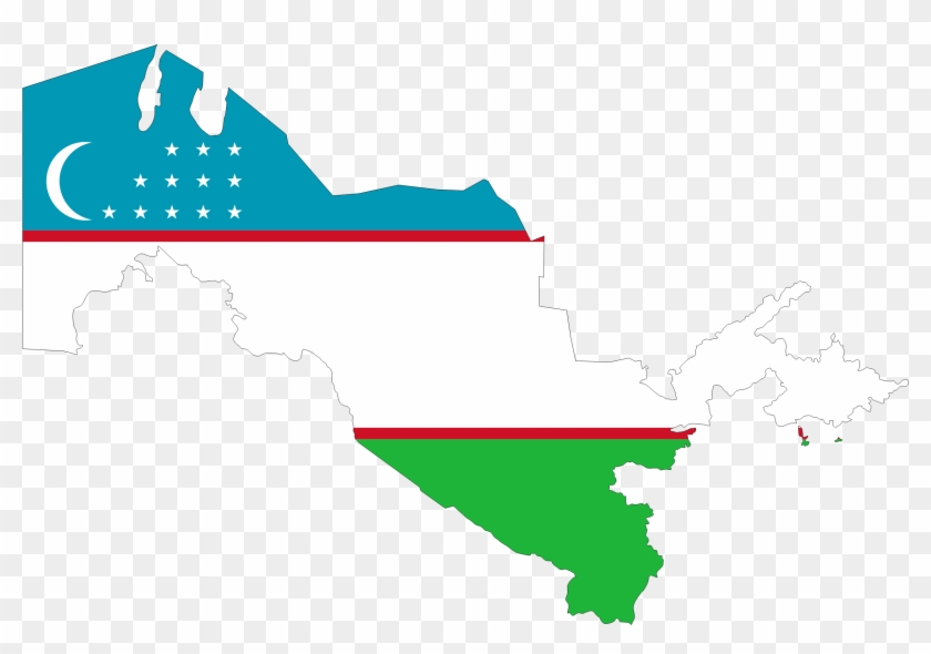 Map Flag With Stroke - Uzbekistan Logo #1143196