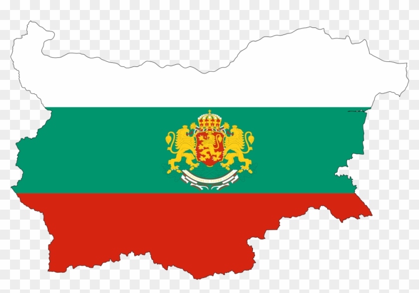 Bulgaria Map Flag With Stroke And Coat Of Arms - Bulgaria Map Vector Free #1143202
