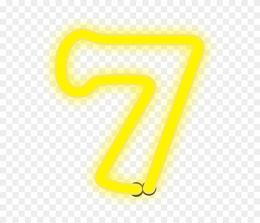 7, Lights, Number, Yellow, Electric - Png Neon Yellow #1143459