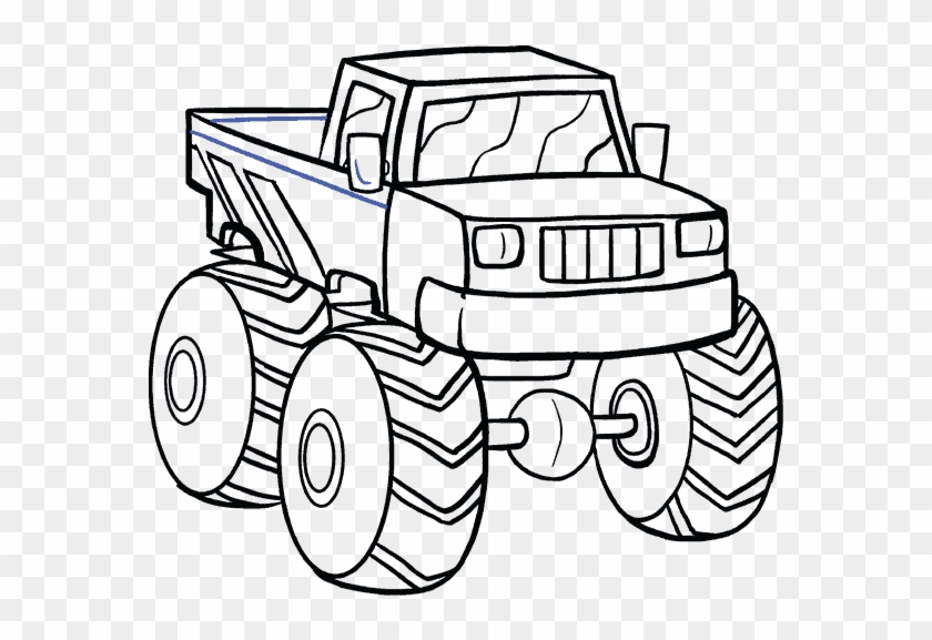 How To Draw A Monster Truck In A Few Easy Steps Easy - Draw A Monster Truck #1143469