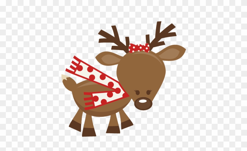 Cute Girl Reindeer Svg Cutting Files For Scrapbooking - Cute Christmas Pictures Png #1143595