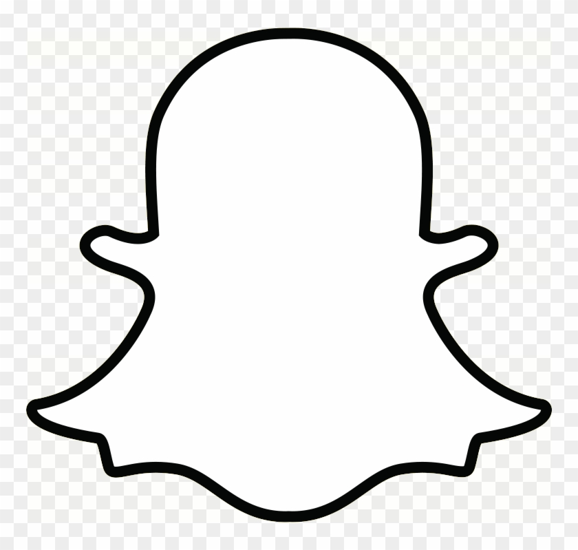 Snapchat Ghost Outline Transparent Png - Snapchat Logo White #1143637