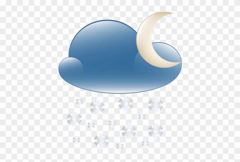 Snowy Cloud Night Weather Icon Png Clip Art - Teth #1143930