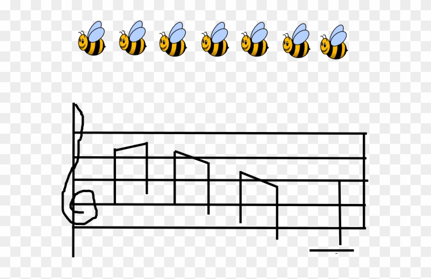 Bees With Musical Notes Clip Art - Diagram #1143934