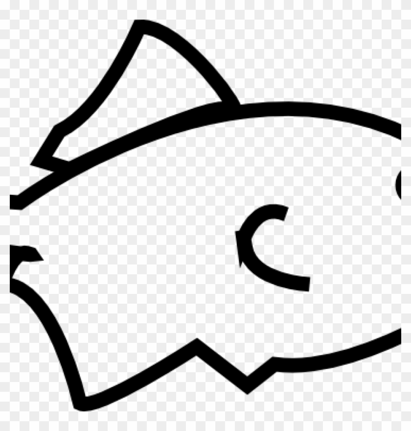 Fish Clipart Outline Simple Fish Outline Clip Art Clipart - Fish Template Transparent #1144018