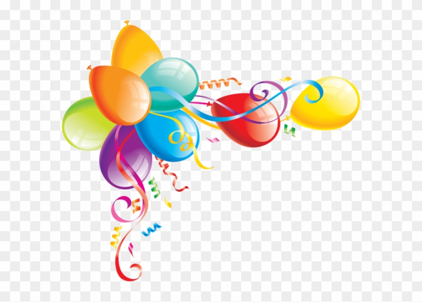 Royalty-free Clipart Illustration Of An Arch Of Streamers - Birthday Balloons Border Png #1144166