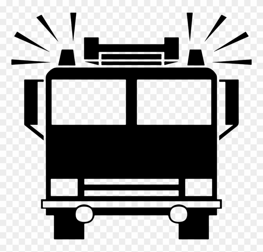 Truck Black And White Fire Truck Clipart Black And - Fire Truck Icon #189868