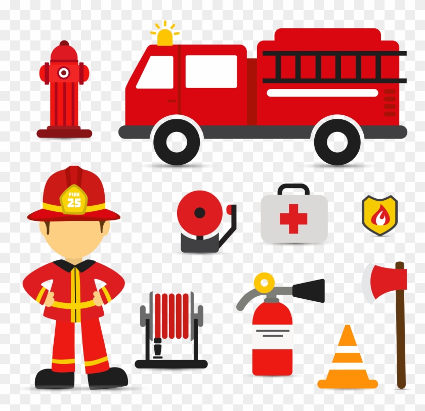 Firefighter Fire Engine Euclidean Vector - Fire Truck Svg #189898