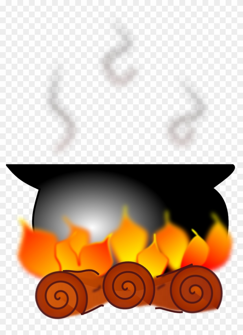 Cooking Pot On Fire Clipart - Boiling Pot Clip Art #190062