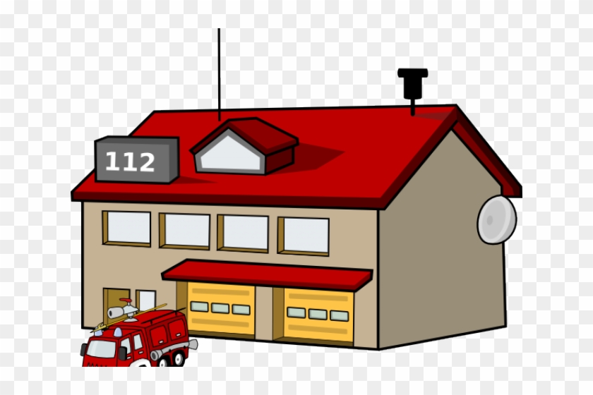 Fire Department Clipart - Fire Station Line Art #190068