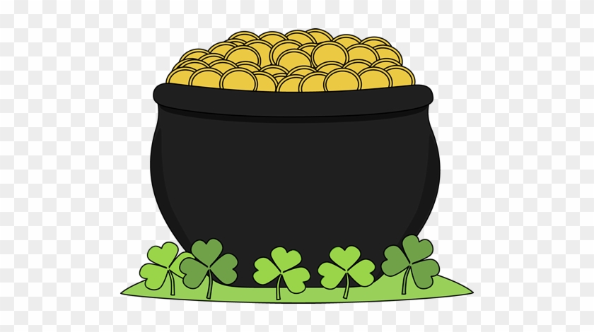 Magnificent Pot Of Gold Pictures And Shamrocks Clip - St Patrick's Day Pot Of Gold #190173
