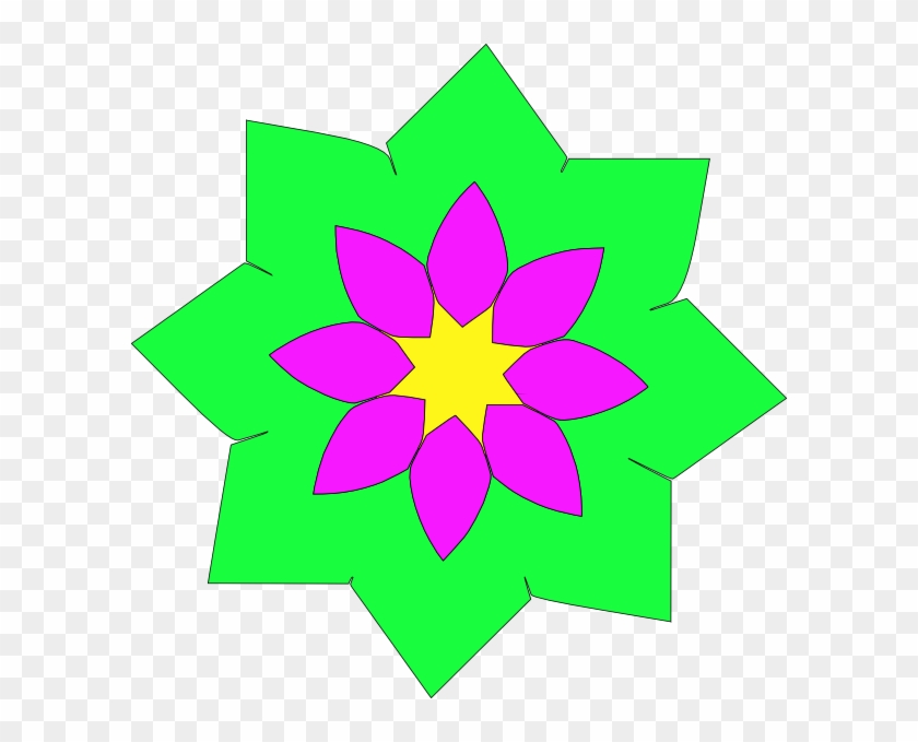 Free Vector Geometric Flower Shape Clip Art - Geometric Shapes Of Flower #190200