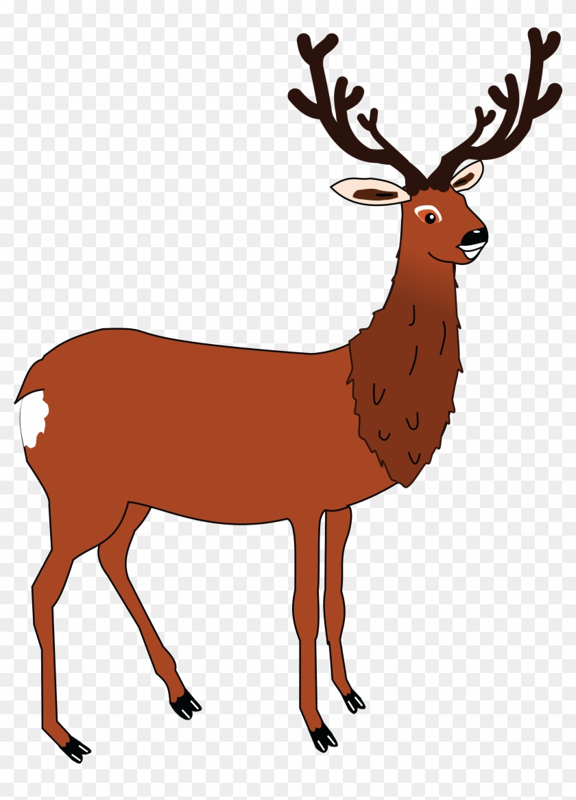 Free Clipart Of A Buck Deer - Best Gift - Antler 34567 Jr Raglan Hoodie/t-shirt/mug #190480
