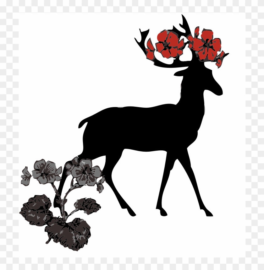 Free Crowned Deer - Buck With Flowers Shower Curtain #190633