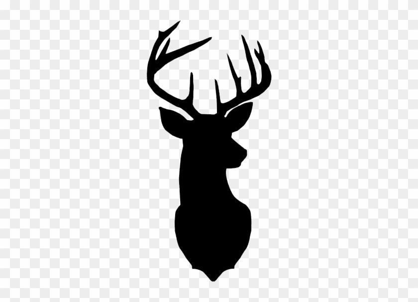 Reindeer Silhouette Stencil Clip Art - Black And White Deer Head #190636