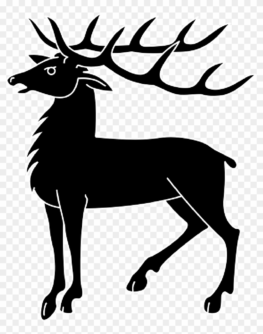 Antlers Silhouette, Deer, Horns, Animal, Mammal, Antlers - Deer Coat Of Arms #190676