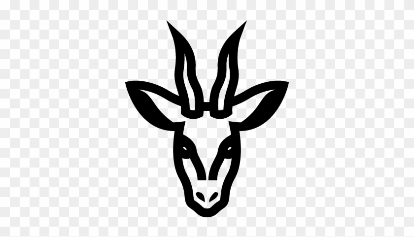 Deer Head Frontal Outline Vector - Deer Face Outline #190734