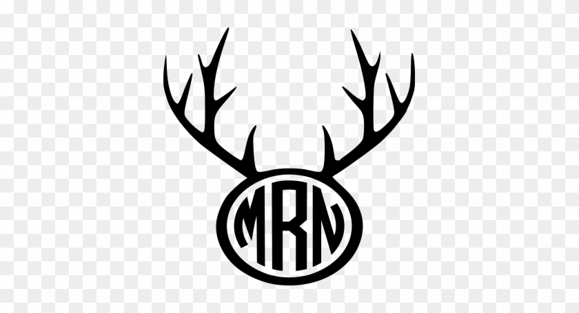 Deer Antlers Monogram File Size - Circle Monogram With Dots #190735