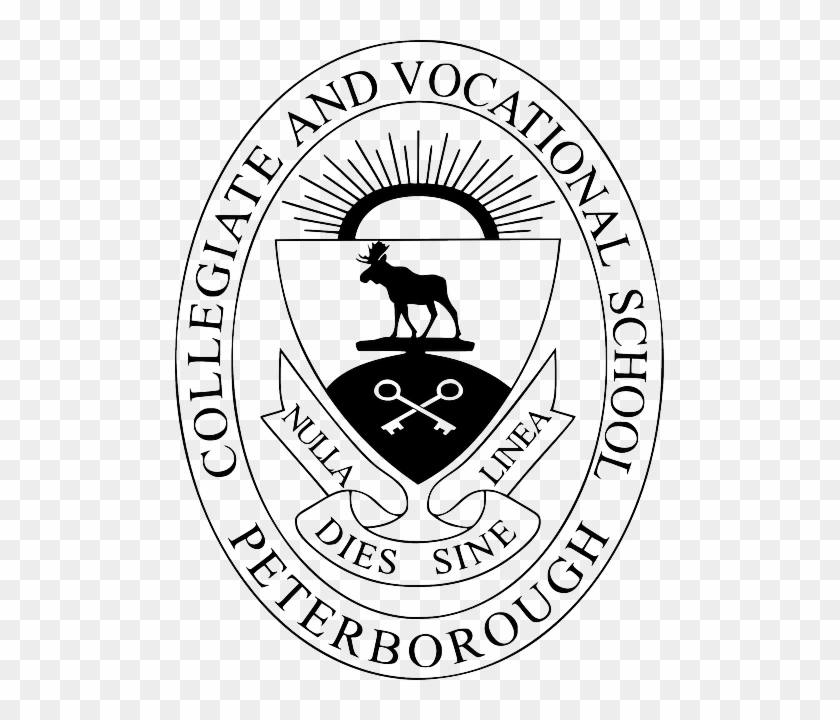 School, Education, Sun, Deer, Shield, Keys, Crest - Peterborough Collegiate And Vocational School #190754